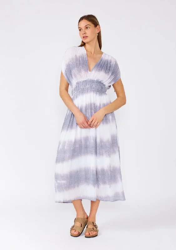 Bree Striped Midi Dress Comfortable Stretch Midi Dress