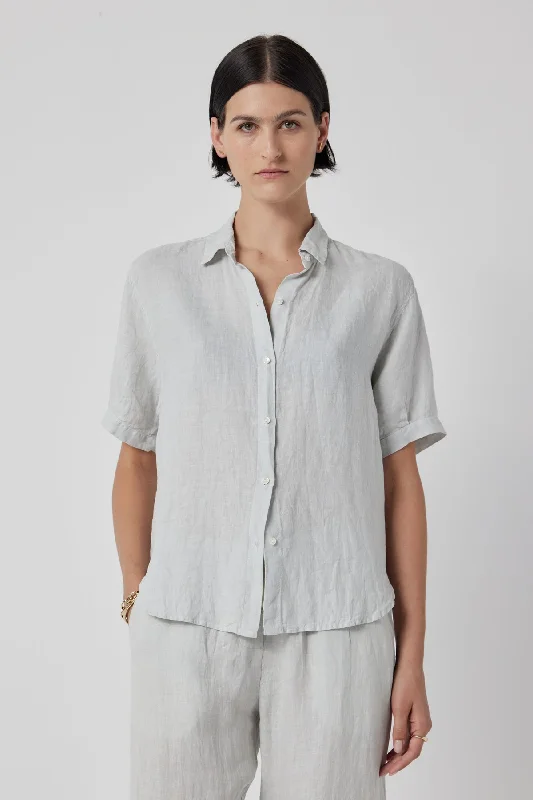 CLAREMONT LINEN SHIRT Relaxed Button-Down Short Shirt