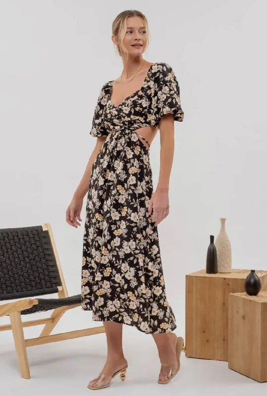 Floral Cutout Midi Dress Fashionable Polka Dot Midi Dress