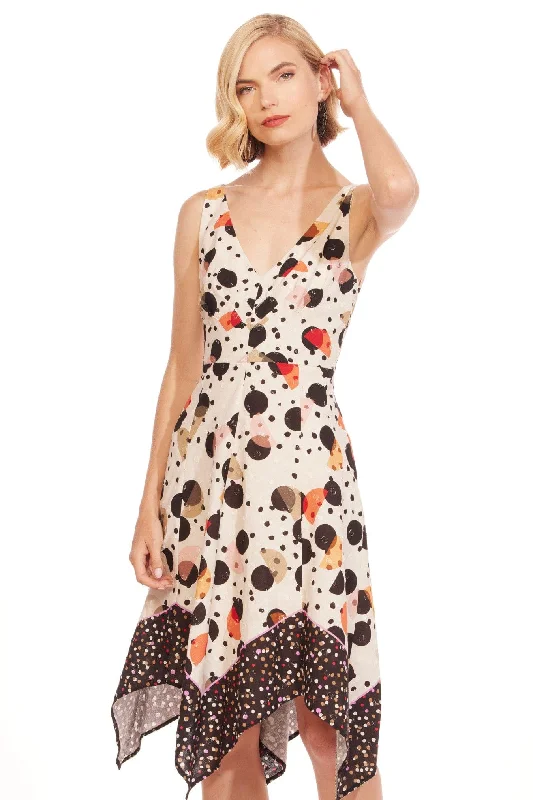 Florentia Sleeveless Midi Dress - Deco Dot Stylish Animal Print Midi Dress