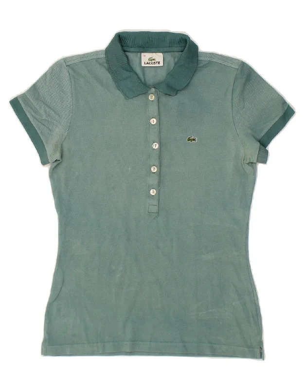 LACOSTE Womens Polo Shirt Size 38 Medium Green Trendy Short Sleeve Tunic