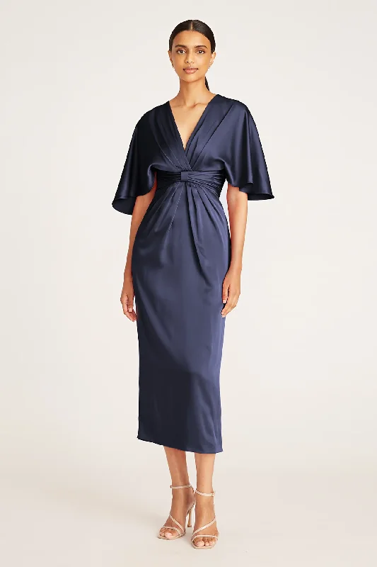 Lucia Kimono Midi Dress Trendy Ruched Side Midi Dress