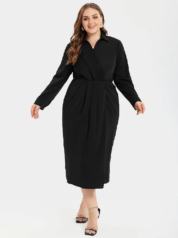 Solid Ruched Shirt Midi Dress Cozy Spaghetti Strap Midi Dress