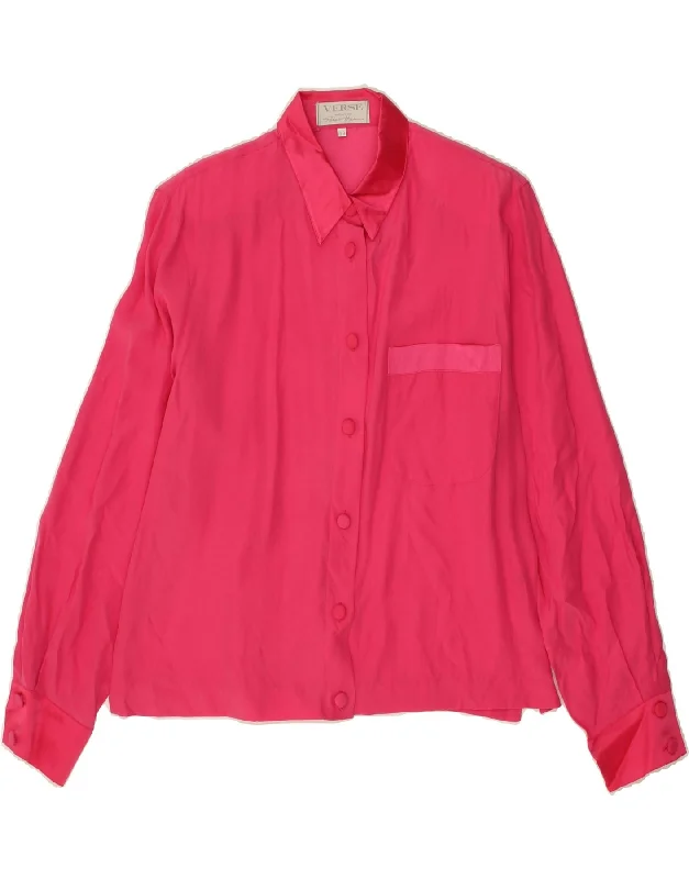 VERSE Womens Shirt EU 38 Medium Pink Cozy Summer Short Shirt