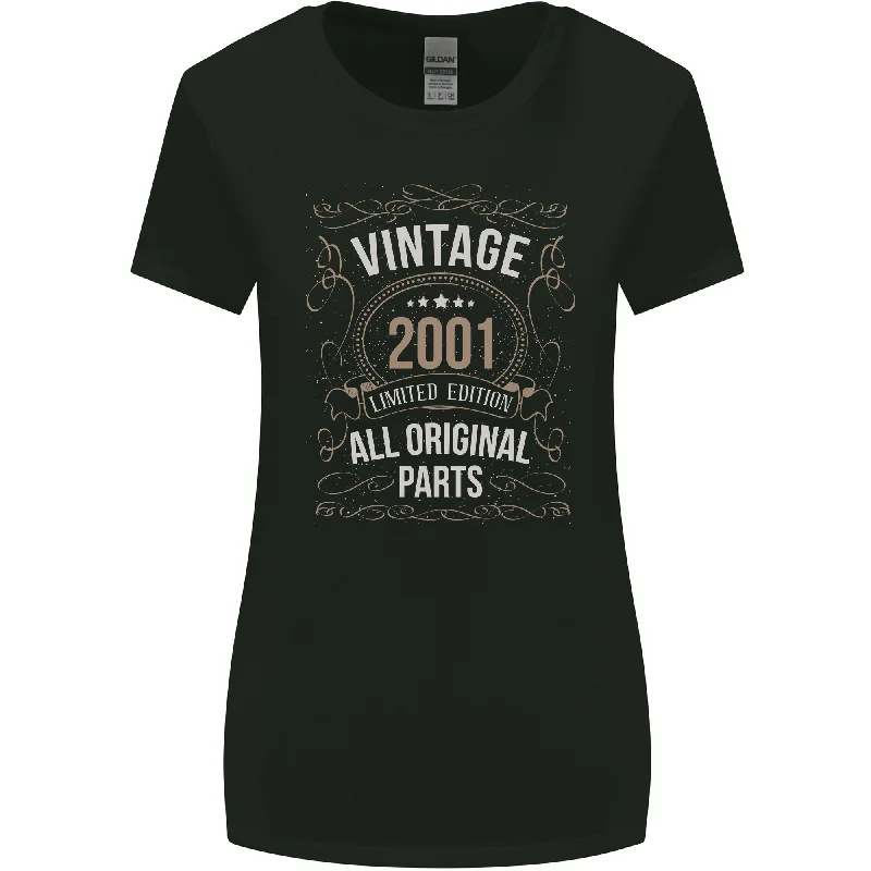 22nd Birthday Limited Edition 2001 Womens Wider Cut T-Shirt Terry Blend Velvet Blend Canvas Blend