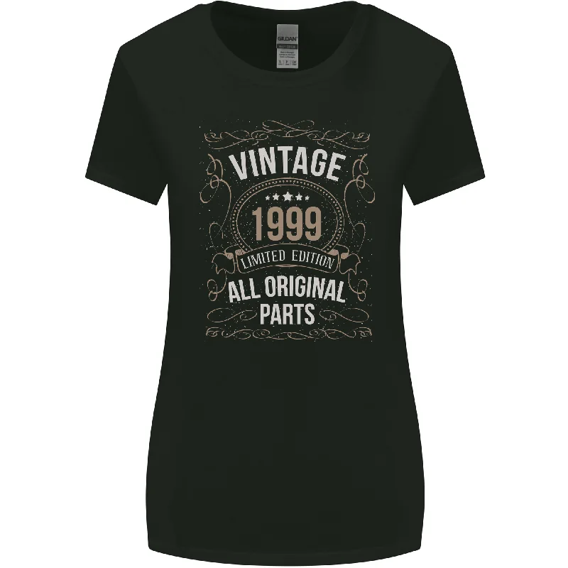 24th Birthday Limited Edition 1999 Womens Wider Cut T-Shirt Solid Print Embellished