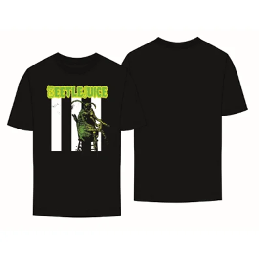 Beetlejuice Adult Unisex Black Beetle T-shirt Boxy Fit Fitted Loose