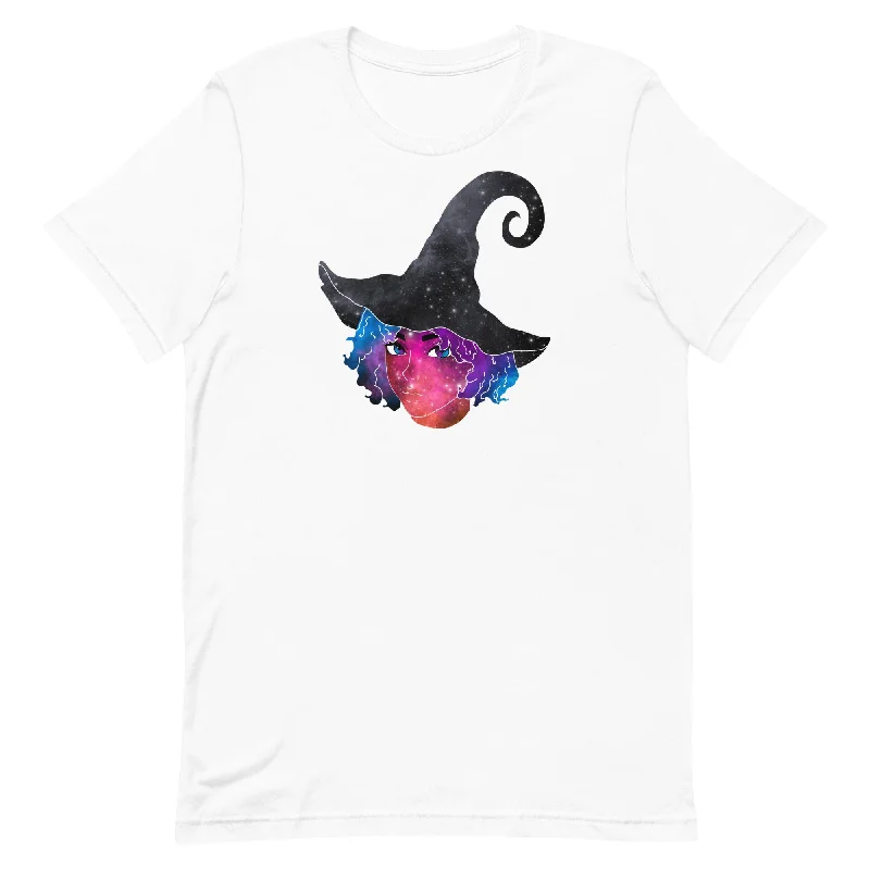 Cosmic Galaxy Witch Unisex t-shirt Handmade Hand-knitted Hand-woven