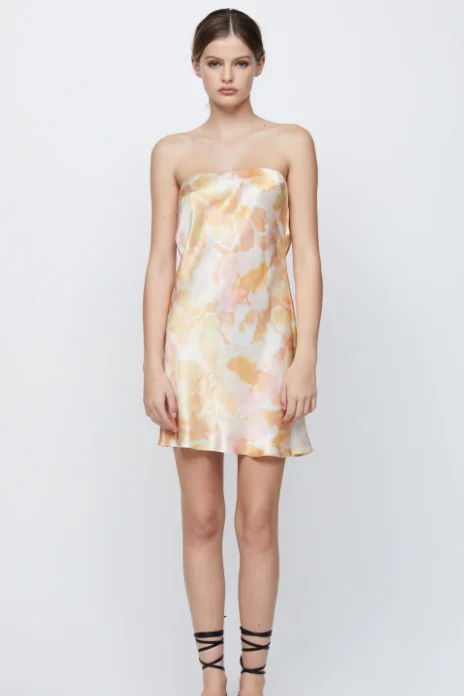 Floral Haze Indi Strapless Mini Dress Fashionable Mini Dress with Frills