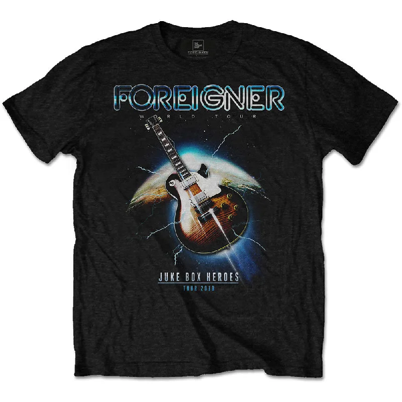 Foreigner | Official Band T-Shirt | Juke Box Heroes Basic T-Shirt Crew Neck Short Sleeve