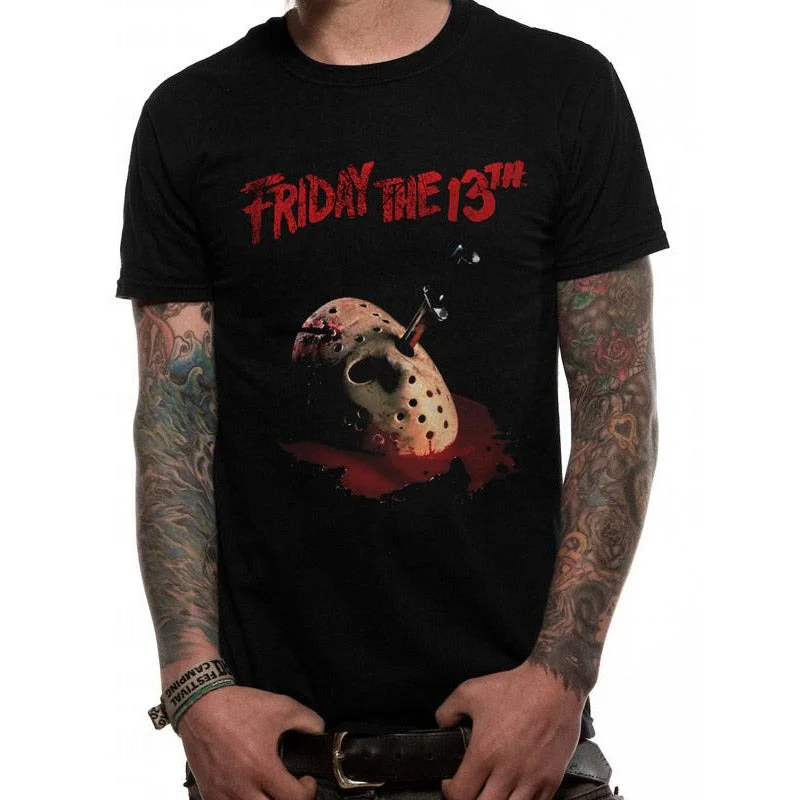 Friday The 13th Dagger T-Shirt Adult Ribbed Striped Patterned