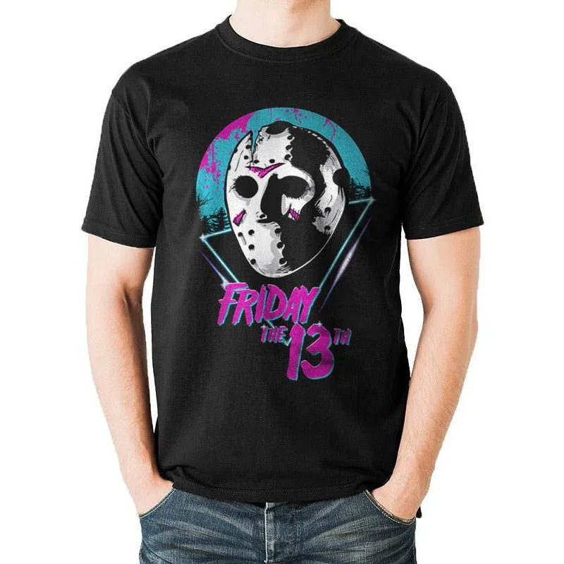 Friday The 13th Eighties Mask Unisex T-Shirt Adult Welt Pockets Slit Pockets Flap Pockets