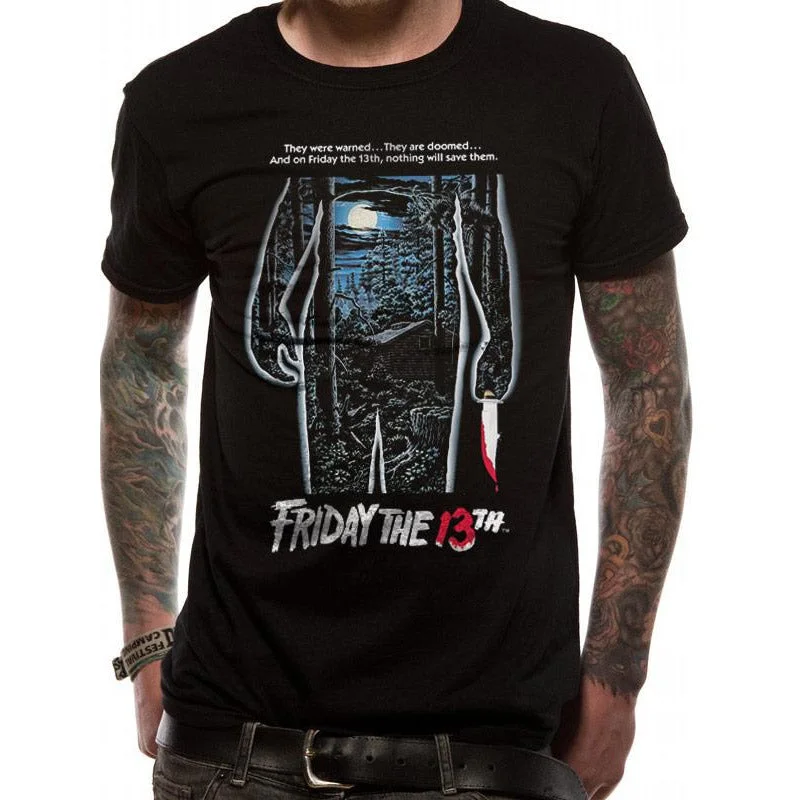 Friday The 13th Movie Sheet T-Shirt Adult Welt Pockets Slit Pockets Flap Pockets