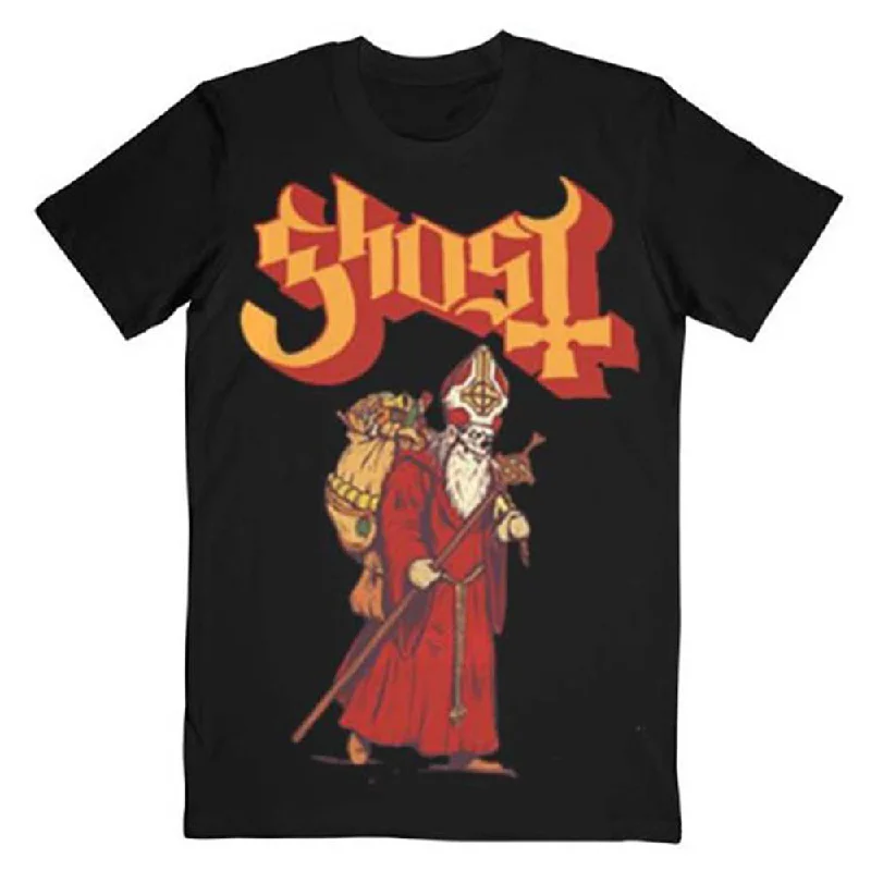 Ghost | Official Band T-Shirt | Greetings From Papa Noel Zippered Front Buttoned Front Snap Front