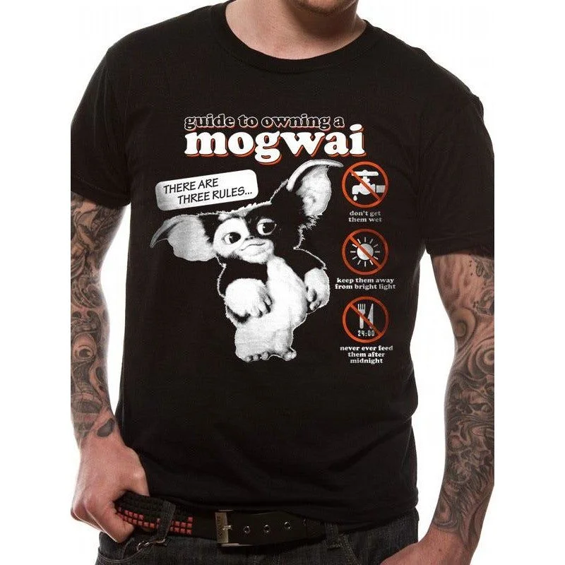 Gremlins Mogwai Owning Rules Guide T-Shirt Adult Fleece Nylon Spandex