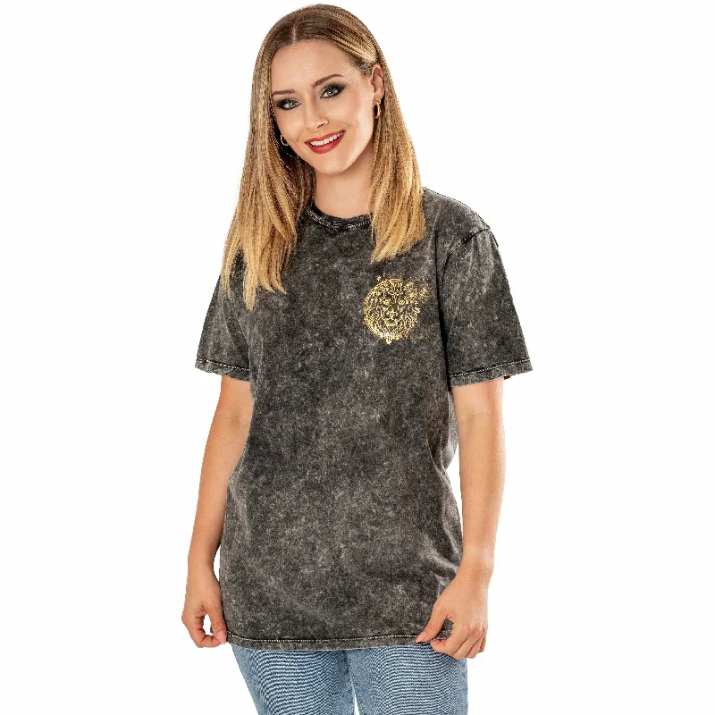 Gryffindor Acid Wash Harry Potter Unisex T-Shirt Adult Mesh Blend Leather Blend Suede Blend