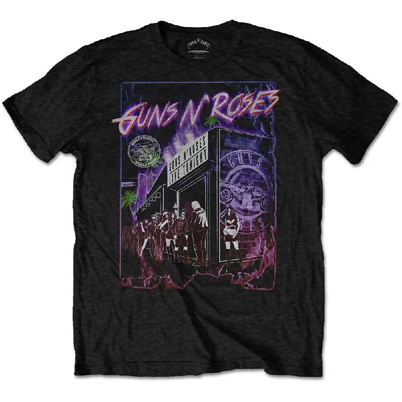 Guns N' Roses | Official Band T-Shirt | Sunset Boulevard Print Jacquard Patchwork