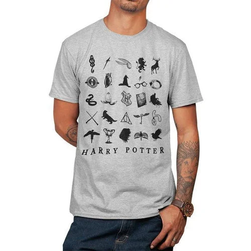 Harry Potter Icons Unisex T-Shirt Adult Denim Fabric Leather Fabric Suede Fabric