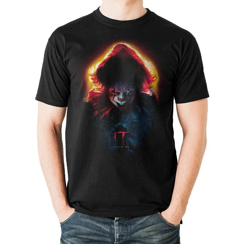 IT Chapter Two Sinister Clown Black Unisex T-Shirt Adult Hooded Caped Shawl Collar