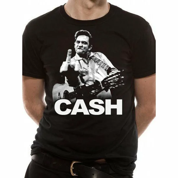 Johnny Cash Finger Unisex T-Shirt Adult Lace Blend Ribbed Blend Corduroy Blend