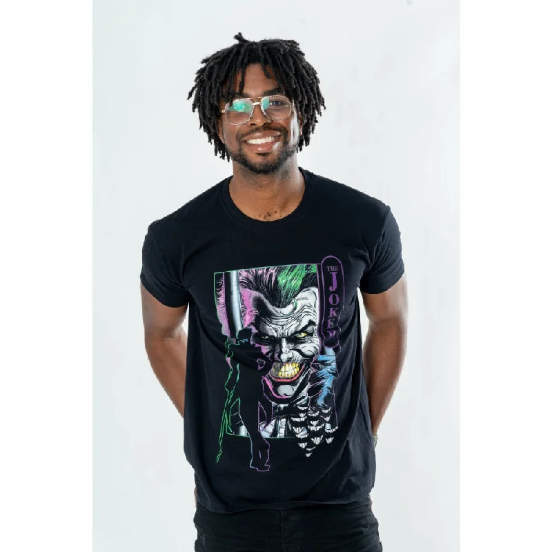 Joker Adult Unisex Black Jail T-Shirt DC Hooded Caped Shawl Collar