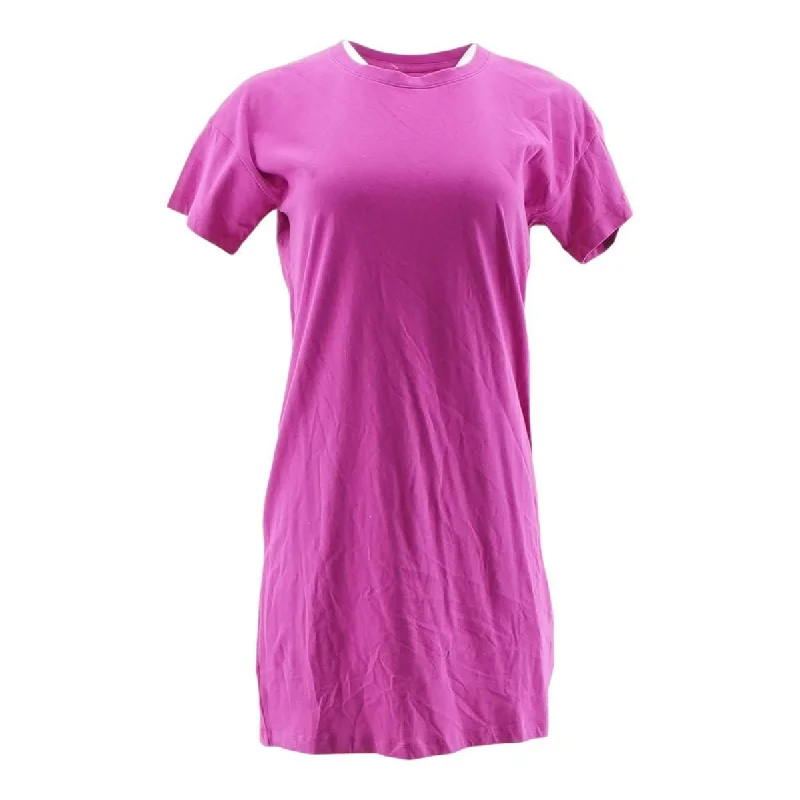 Magenta Solid Mini Dress Comfortable Boho Mini Dress