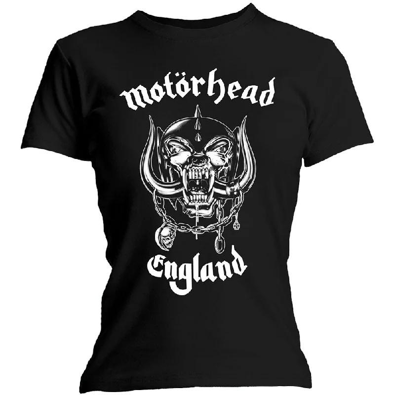 Motorhead Ladies T-Shirt: England Welt Pockets Slit Pockets