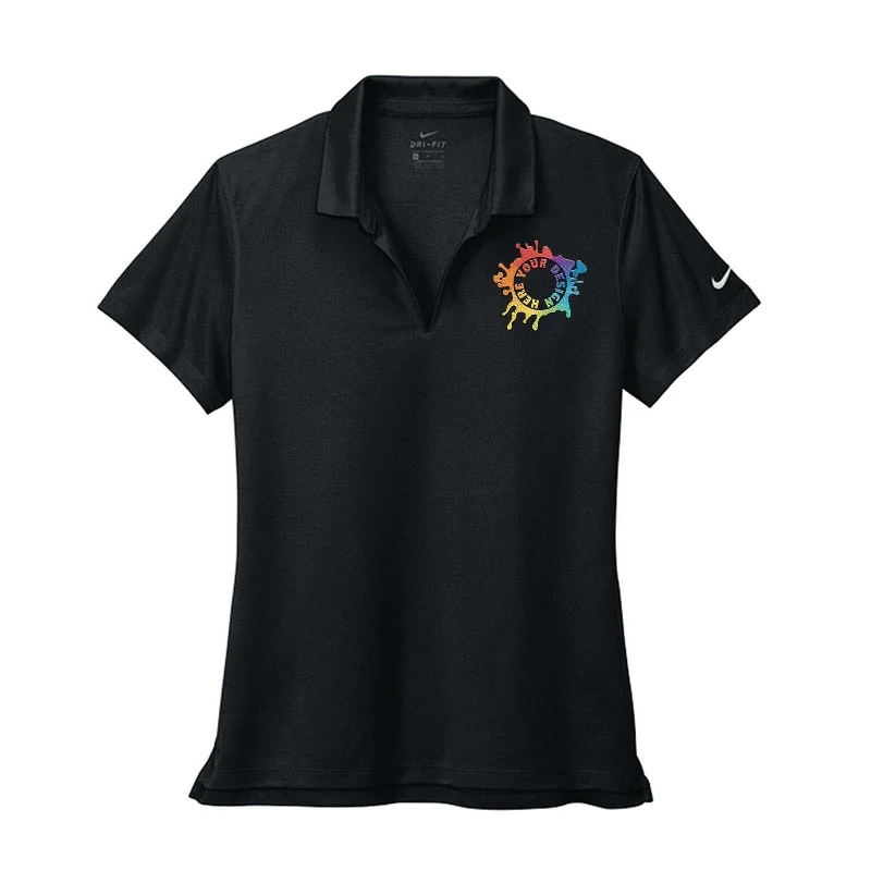 Nike Women's Dri-Fit Micro Piqué 2.0 100% Polyester Polo T-Shirt Embroidery Zippered Buttoned Snapped