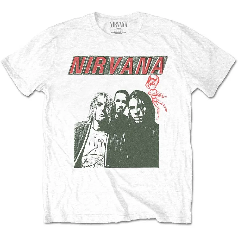 Nirvana | Official Band T-shirt | Flipper Graphic Embroidered Appliqued