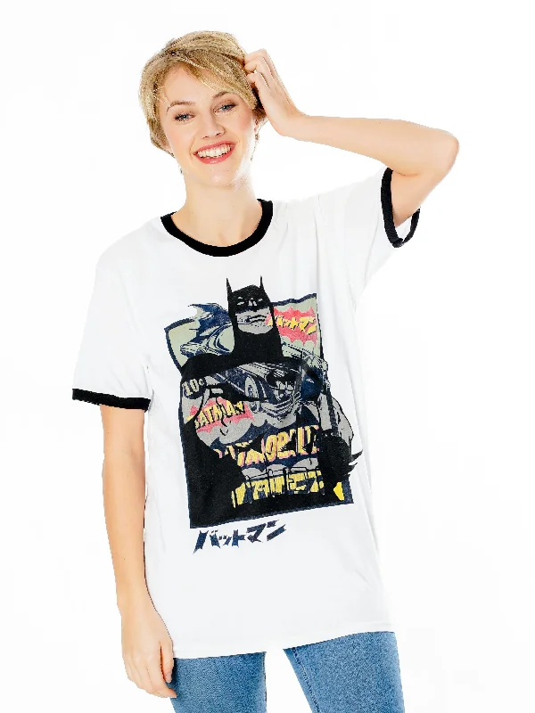 Batman Anime Batmobile T-Shirt Front Pockets Side Pockets Patch Pockets