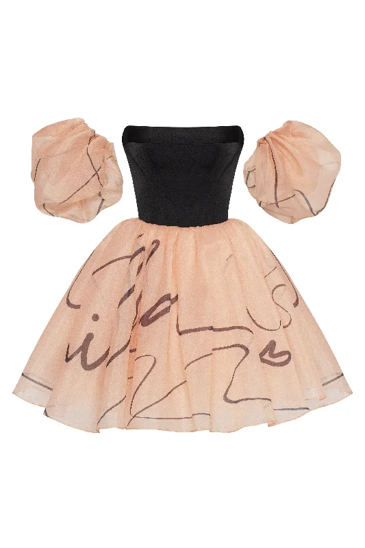 Puffy mini dress with Milla's signature, Xo Xo Cozy Knitted Mini Dress