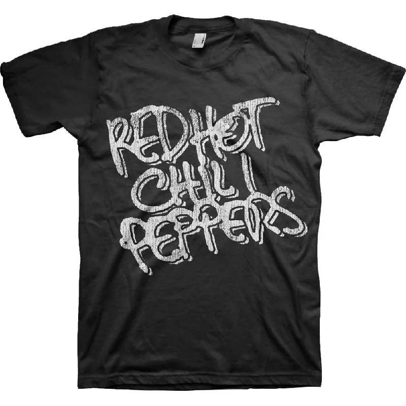 Red Hot Chili Peppers | Official Band T-Shirt | & White Logo Jersey Fabric Tulle Fabric Batik Fabric