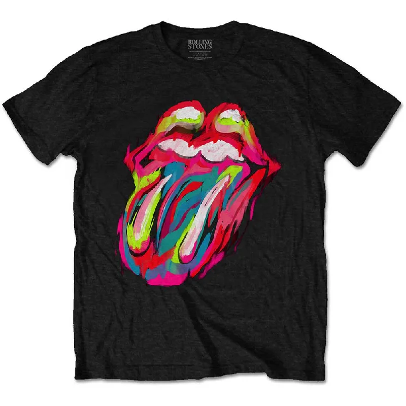 The Rolling Stones | Official Band T-Shirt | Sixty Brushstroke Tongue Chenille Brocade Lace