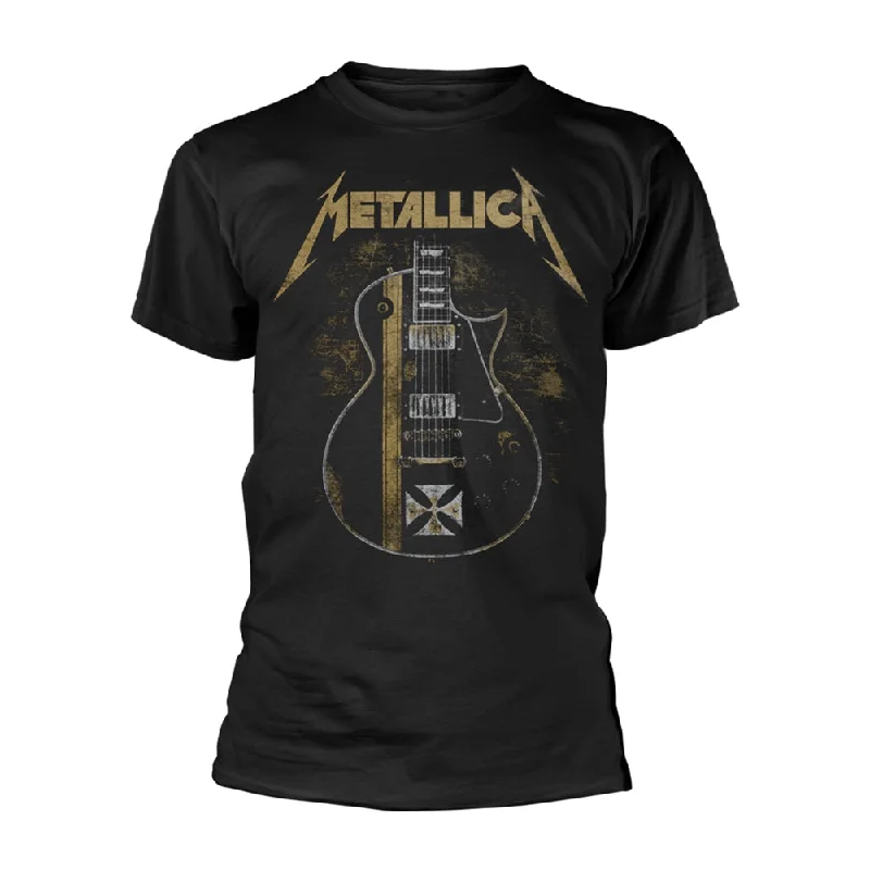 Metallica Unisex T-shirt: Hetfield Iron Cross Polka Dot Checkered Tartan