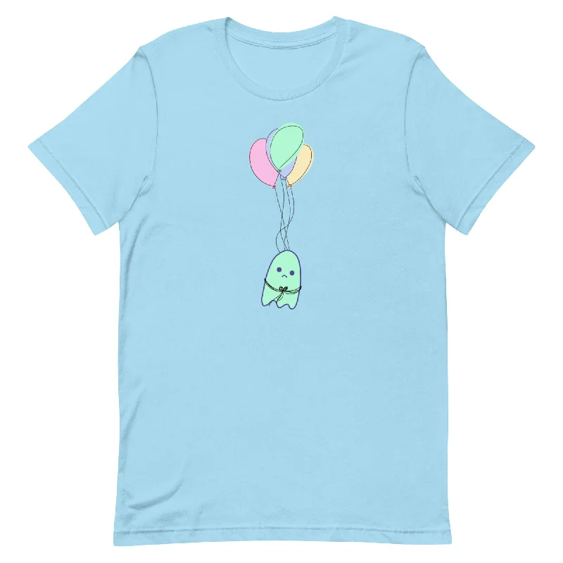 Sad Ghost Comic Balloon Flight Unisex t-shirt Satin Blend Silk Blend Wool Blend