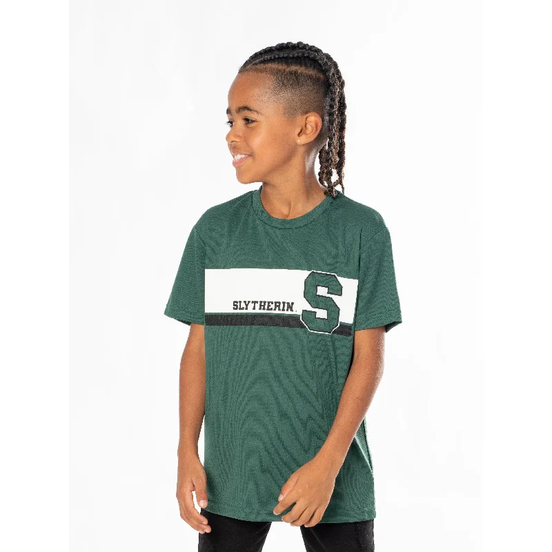 Slytherin Kids Track & Field T-Shirt Harry Potter Mesh Blend Leather Blend Suede Blend