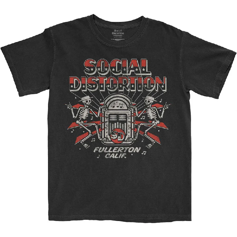 Social Distortion | Official Band T-Shirt | Jukebox Skelly Fleece Fabric Down Fabric Feather Fabric