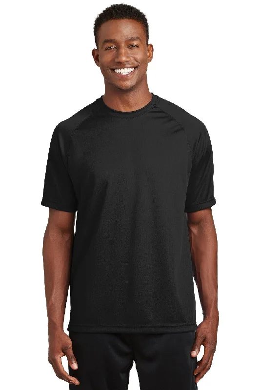 Sport-Tek Dry Zone Short Sleeve Raglan T-Shirt. T473 Thin T-Shirt Open Front Quick Dry