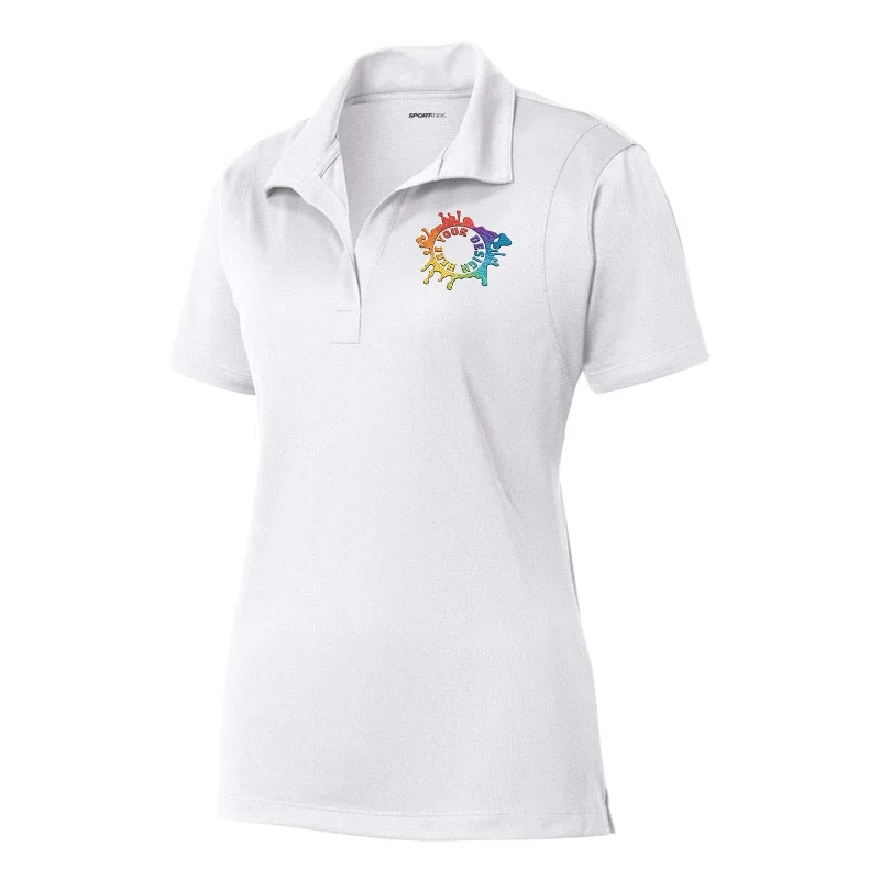 Sport Tek Ladies Micropique Sport-Wick 100% Polyester Polo T-Shirt Embroidery Welt Pockets Slit Pockets