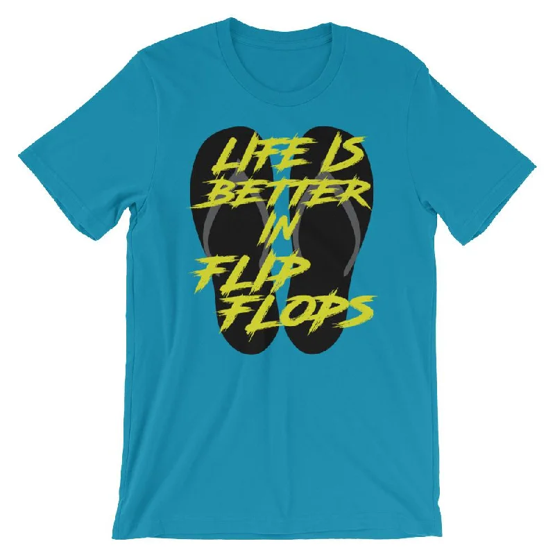 Spring Break T-Shirt - Life is Better in Flip Flops Polka Dot Checkered Tartan