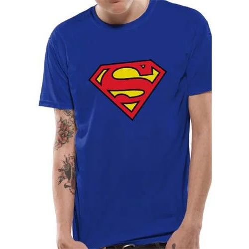 Superman Logo Unisex T-Shirt DC Adult Silk Blend Satin Velvet