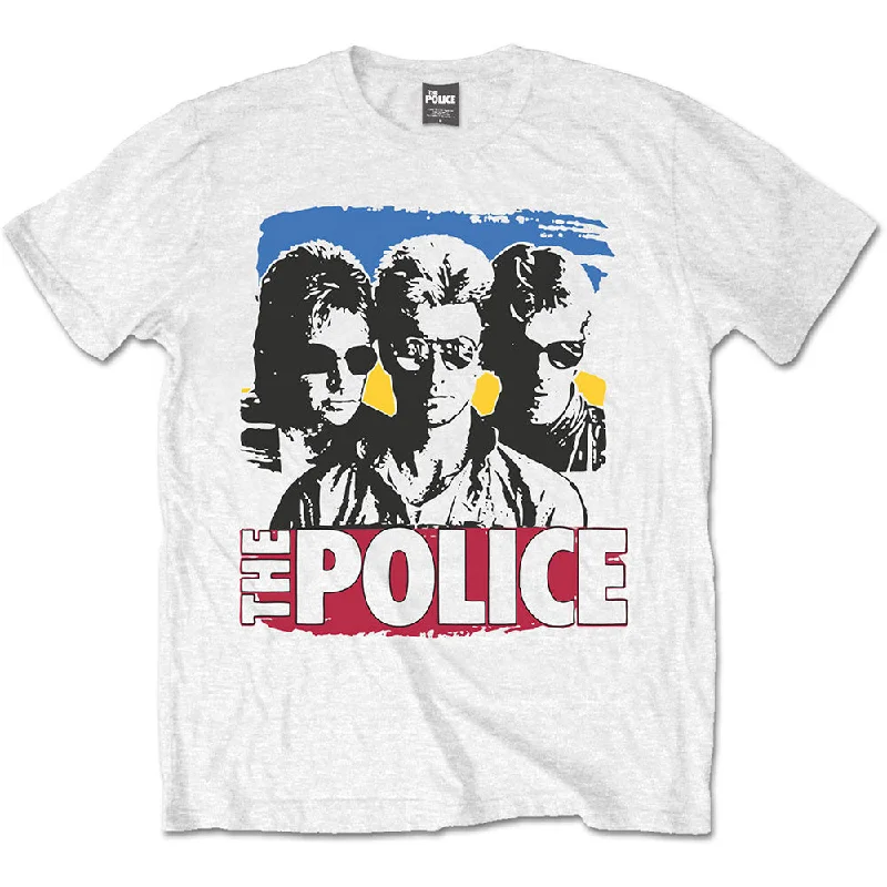 The Police | Official Band T-Shirt | Band Photo Sunglasses Silk Blend Satin Velvet