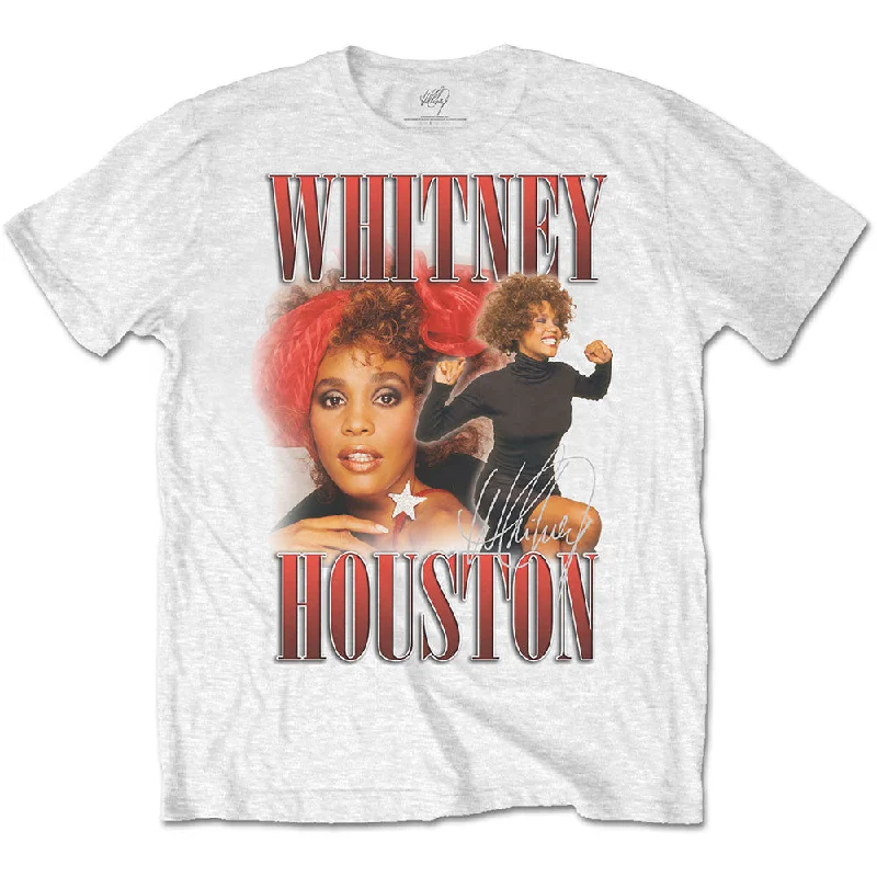 Whitney Houston | Official Band T-Shirt | 90s Homage Polka Dot Checkered Tartan