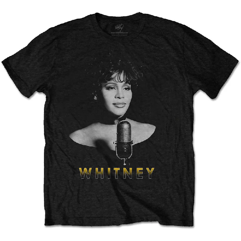 Whitney Houston | Official Band T-Shirt | & White Photo V-Neck T-Shirt Long Sleeve Cotton