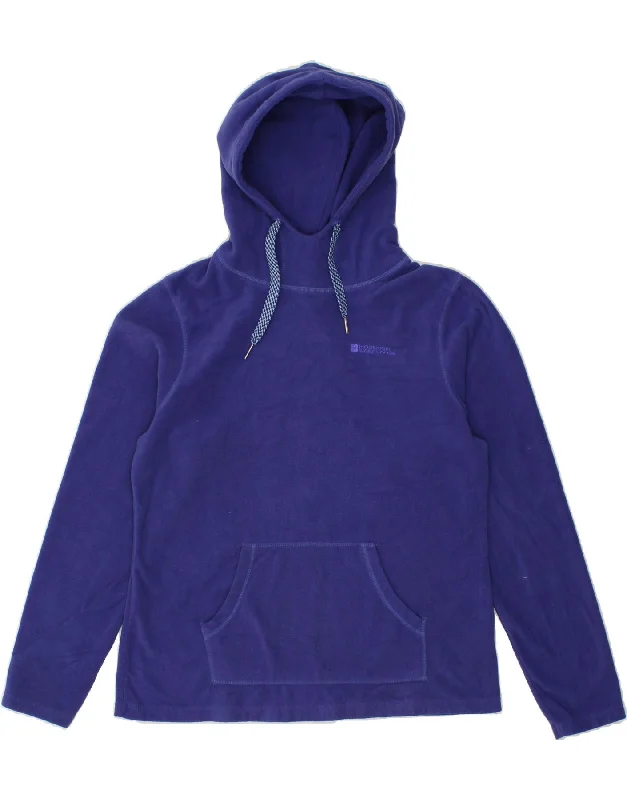 MOUNTAIN WAREHOUSE Womens Hooded Fleece Jumper UK 14 Large Blue Polyester Hoodie with Elastic Cuffs Stretchable Comfortable