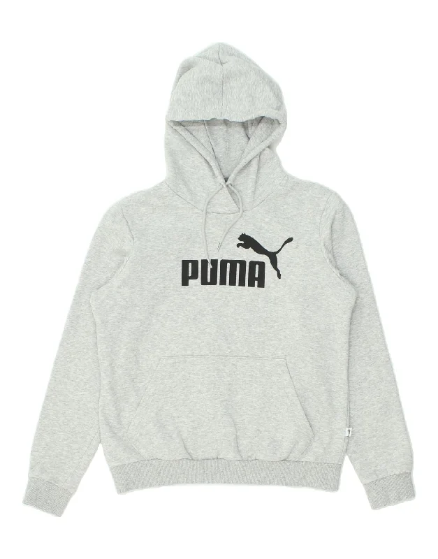 PUMA Womens Graphic Hoodie Jumper UK 14 Large Grey Hoodie Jacket Zipper Layering