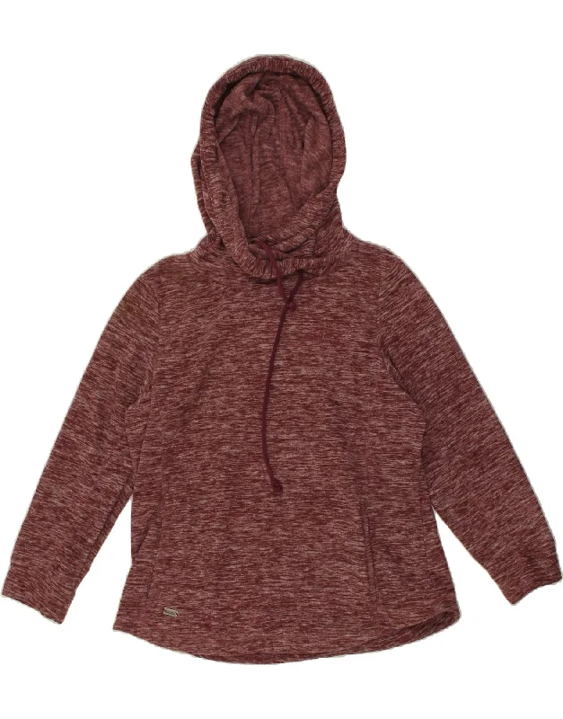 REGATTA Womens Hooded Fleece Jumper UK 18 XL Burgundy Polyester Hoodie with Double Zipper Versatile Adjustable