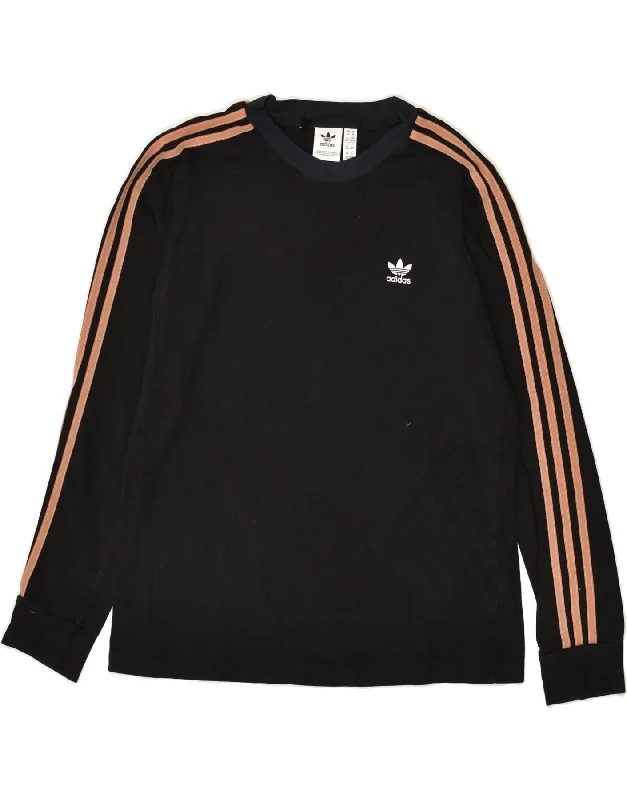 ADIDAS Womens Sweatshirt Jumper UK 14 Medium  Black Cotton Hoodie with Mesh Breathable Sporty