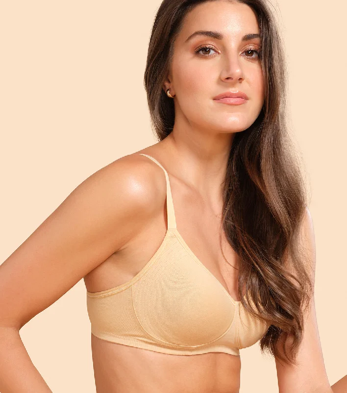 Enamor Fab-Cool A042 Side Support Shaper  Stretch Cotton Everyday Bra for Women- High Coverage, Non Padded and Wirefree - Skin Full Coverage Bra