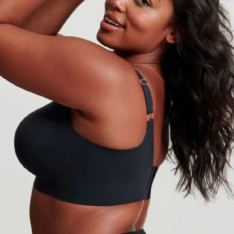 Evelyn & Bobbie Beyond Bra in Limited Black with Rose Gold Sports Support Bra